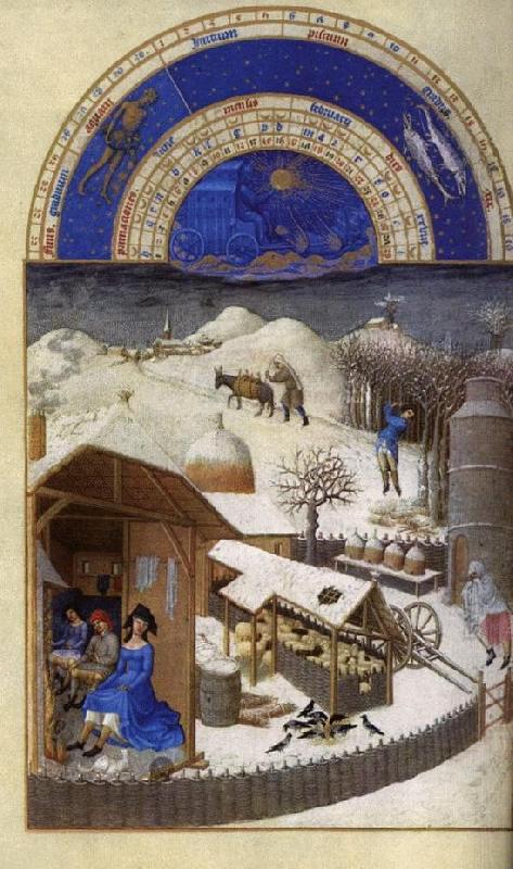 LIMBOURG brothers Les trs riches heures du Duc de Berry: Fevrier (February) sef Germany oil painting art